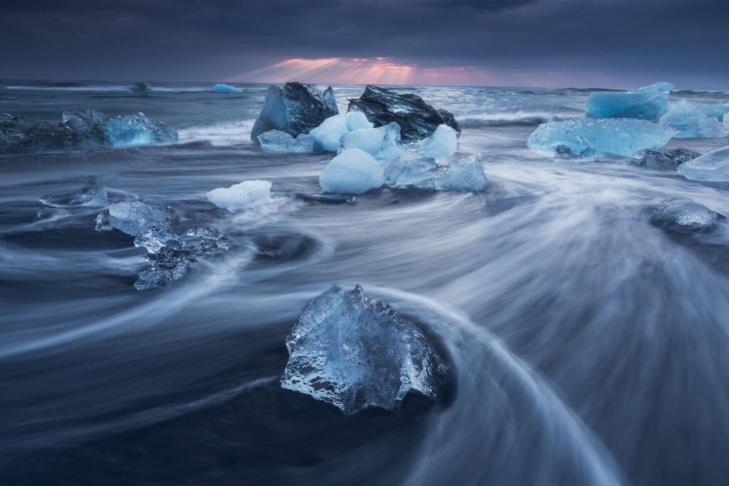 Iceland Photo Tours - Diamond Beach at Blue Hour