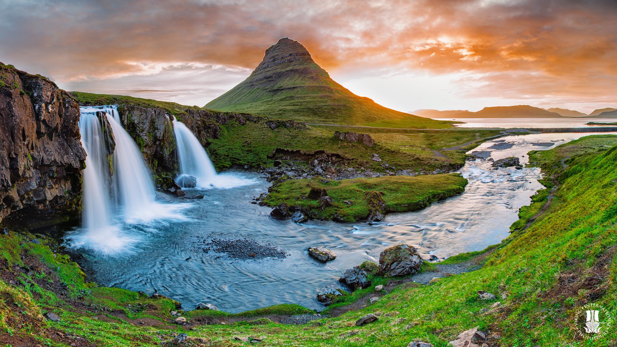 Sunset at Kirkjufell in Iceland